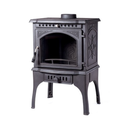 Чугунная печь-камин "Cooker" (10 кВт, Ø150 мм., до 200 m³/75 м²)