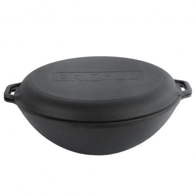 Сковорода чугунная WOK с крышкой-сковородой (Бризоль), арт. W304