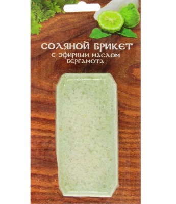 Соляной мини-брикет "Соляная баня" с эфирным маслом Бергамота" 0,2 кг.